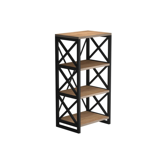 წიგნის კარადა და თარო HOBEL LOFT-SH-139-M BLACK/ K003 (1)