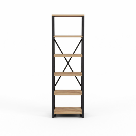 წიგნის კარადა და თარო HOBEL LOFT-SH-139-L BLACK/ K003 (1)