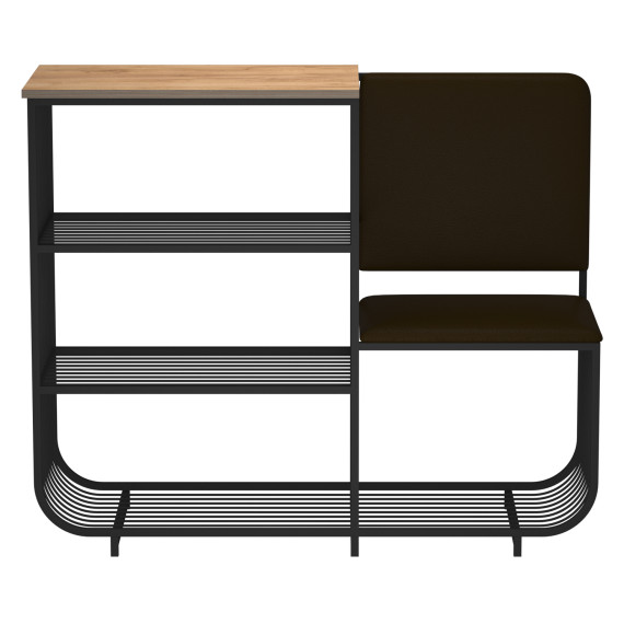 тумба для обуви HOBEL WMX-SH-666 METAL BLACK BROWN R (1)