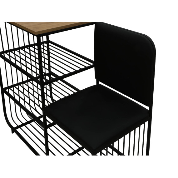 тумба для обуви HOBEL WMX-SH-666 METAL BLACK R (1)