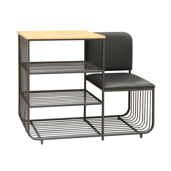 тумба для обуви HOBEL WMX-SH-666 METAL BLACK R (1)