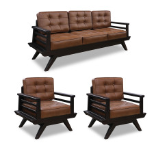 sofa set HOBEL BOHEM WOOD 3+1+1 BROWN PIGMENT/ (3)
