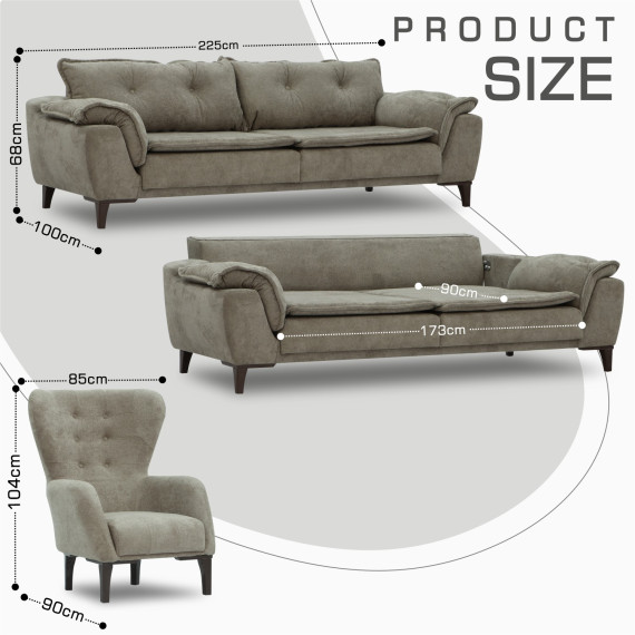 გარნიტური HOBEL CLARA 3+1+1 F/R CAPPUCCINO BELLA 4 (3)