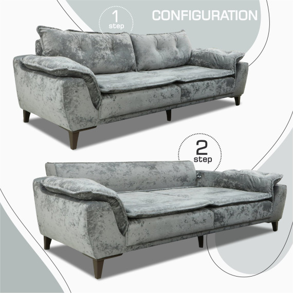 გარნიტური HOBEL CLARA 3+1+1 F/R GREY MONACO 14 (3)