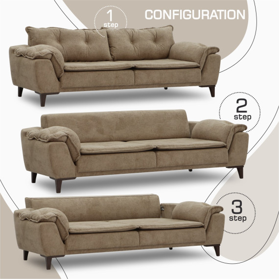 гарнитур HOBEL CLARA 3+1+1 F/R LIGHT BROWN BELLA 5 (3)