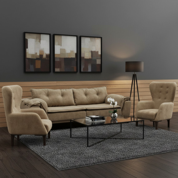 гарнитур HOBEL CLARA 3+1+1 F/R LIGHT BROWN BELLA 5 (3)