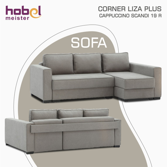 დივანი HOBEL CORNER LIZA PLUS D/P CAPPUCCINO SCANDI 19 R (5)