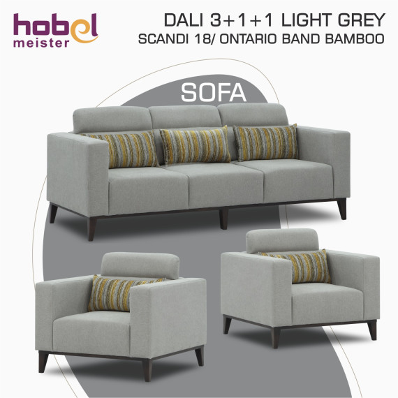 გარნიტური HOBEL DALI 3+1+1 LIGHT GREY SCANDI 18/ ONTARIO BAND BAMBOO (3)