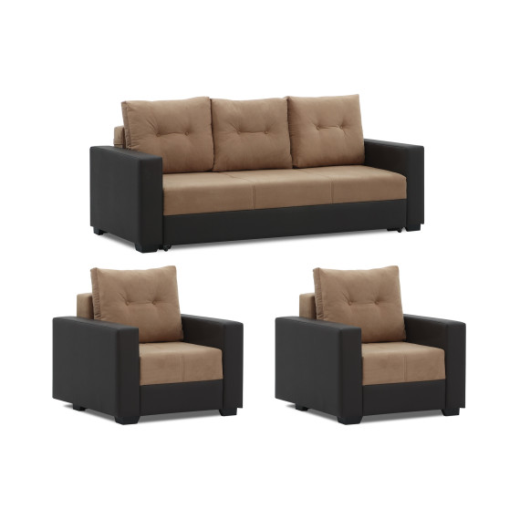 გარნიტური HOBEL ERICA 3+1+1 F/P BROWN 3673/LIGHT BROWN VIVALDI 20 (6)