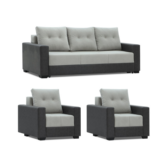 გარნიტური HOBEL ERICA 3+1+1 F/P DARK GREY 8410/LIGHT GREY LEONARDO 13 (6)
