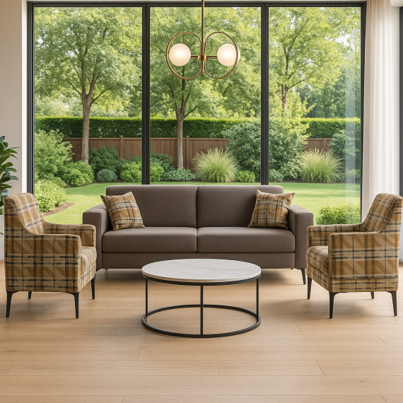 გარნიტური HOBEL GLORIA 3+1+1 LIGHT BROWN SCANDI 6/ BENORRY 1012 (3)