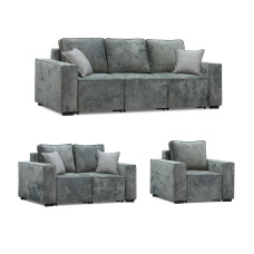 гарнитур HOBEL LOTUS 3+2+1 GREY MONACO 14/ INFINITY 911 (15)