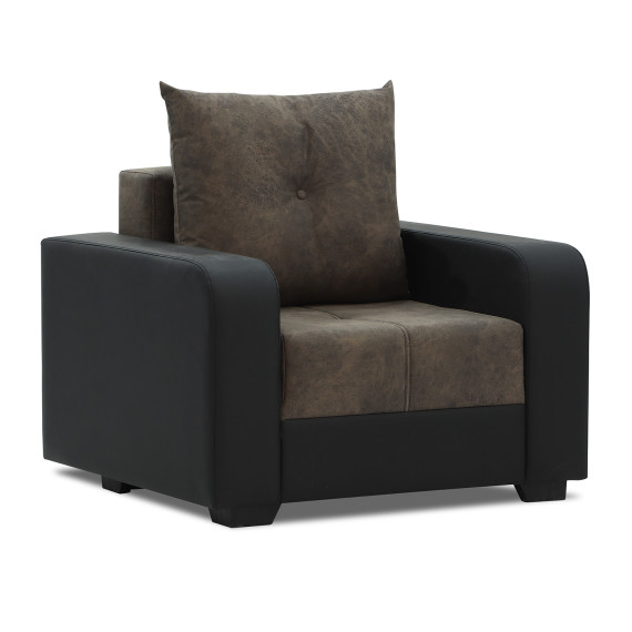 гарнитур HOBEL KATRIN 3+1+1 BLACK 4503/DARK BROWN RONALDO 1807 (6)