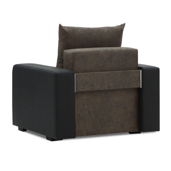 гарнитур HOBEL KATRIN 3+1+1 BLACK 4503/DARK BROWN RONALDO 1807 (6)