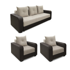 гарнитур HOBEL KATRIN 3+1+1 BROWN 3673/ CAPPUCCINO CATALANA 4 (6)