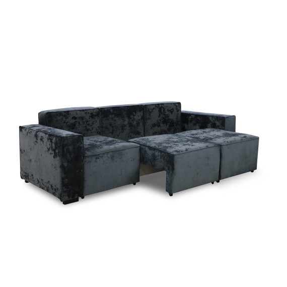 გარნიტური HOBEL LOTUS 3+2+1 DARK GREY MONACO 15/ INFINITY 911 (15)