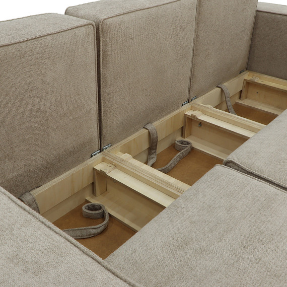 გარნიტური HOBEL LOTUS 3+2+1 F/P CAPPUCCINO BELLA 3/NIAGARA BROWN (15)