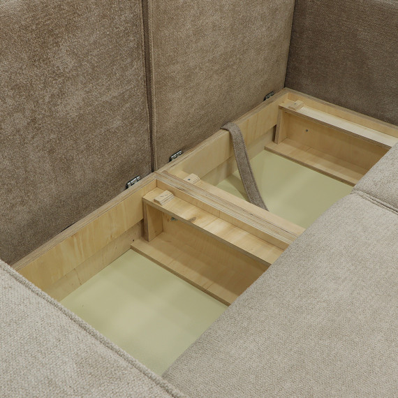 გარნიტური HOBEL LOTUS 3+2+1 F/P CAPPUCCINO BELLA 3/NIAGARA BROWN (15)