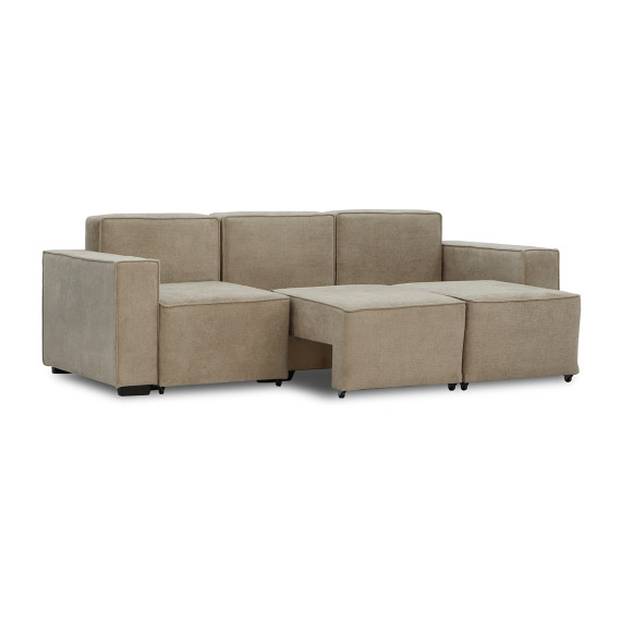 გარნიტური HOBEL LOTUS 3+2+1 F/P CAPPUCCINO BELLA 3/NIAGARA BROWN (15)