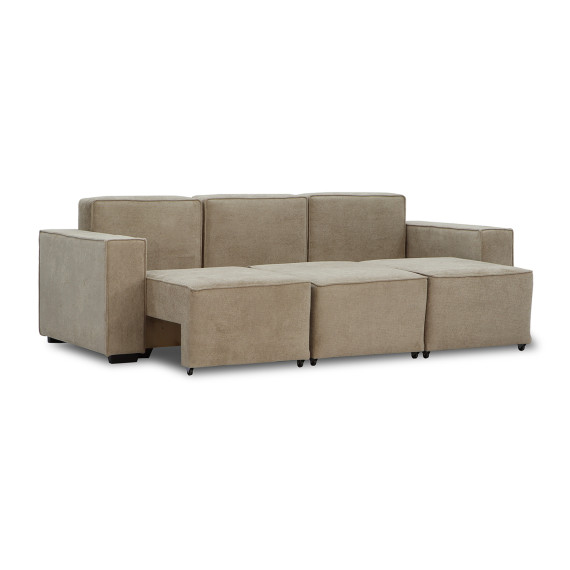 გარნიტური HOBEL LOTUS 3+2+1 F/P CAPPUCCINO BELLA 3/NIAGARA BROWN (15)