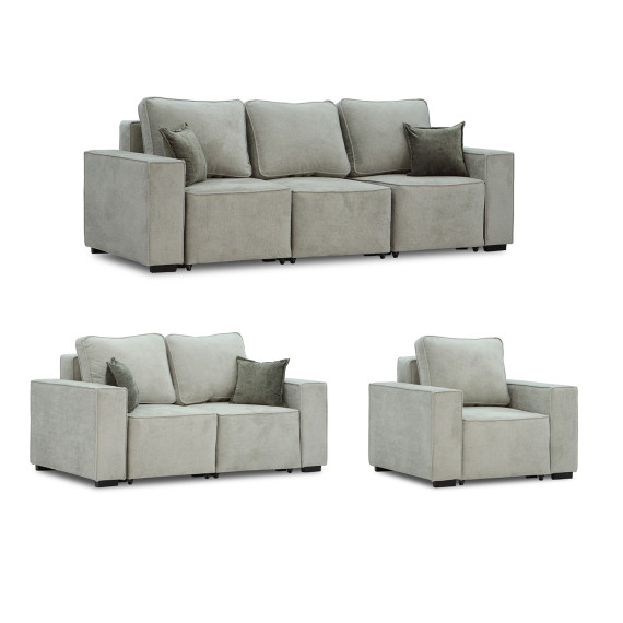 გარნიტური HOBEL LOTUS 3+2+1 F/P LIGHT GREY BELLA 12/NIAGARA GREY (15)