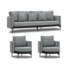 гарнитур HOBEL MARIA 3+1+1 KAX7005 BLACK / GREY PHANTOM 14/ GREY PHANTOM 19 (3)