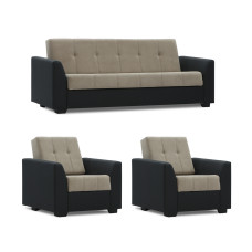 гарнитур HOBEL MODERN LUX 3+1+1 BLACK 4503/CAPPUCCINO LEONARDO 4 (4)