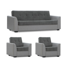 гарнитур HOBEL MODERN LUX 3+1+1 LIGHT GREY 8409/ DARK GREY LEONARDO 15 (4)