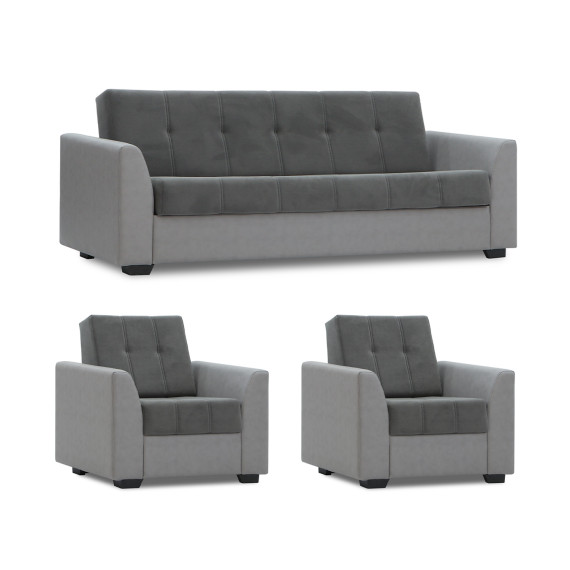гарнитур HOBEL MODERN LUX 3+1+1 LIGHT GREY 8409/ DARK GREY LEONARDO 15 (4)