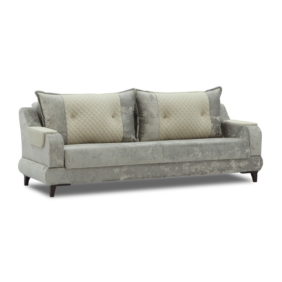 გარნიტური HOBEL OLIVIA 3+1+1 CAPPUCCINO MONACO 4/CREAM BUKLE 4 (4)