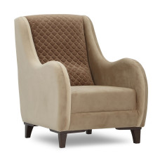 armchair HOBEL OLIVIA 1 CREAM CATALANA 3 / LIGHT BROWN CATALANA 5 (1)