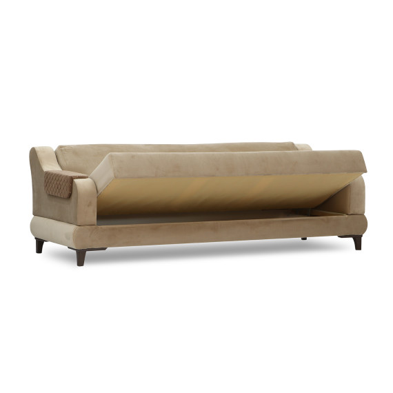 გარნიტური HOBEL OLIVIA 3+1+1 CREAM CATALANA 3 / LIGHT BROWN CATALANA 5(4)