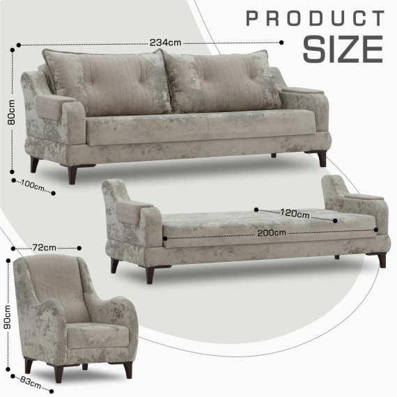 გარნიტური HOBEL OLIVIA 3+1+1 F/R CAPPUCCINO MONACO 4/ELEGANCE6 (4)