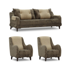 гарнитур HOBEL OLIVIA 3+1+1 F/R BROWN MONACO 5/BONCUK 6 (4)