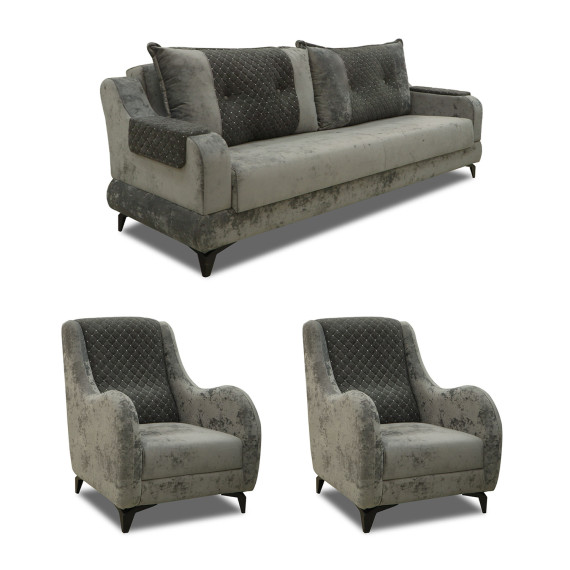 гарнитур HOBEL OLIVIA 3+1+1 GREY MONACO 14/BONCUK 19 (4)