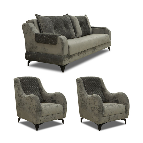 гарнитур HOBEL OLIVIA 3+1+1 GREY MONACO 14/BONCUK 20 (4)