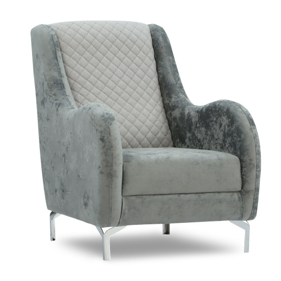 გარნიტური HOBEL OLIVIA 3+1+1 KAX 0419 METAL/GREY MONACO 14/GREY BUKLE 9 (4)