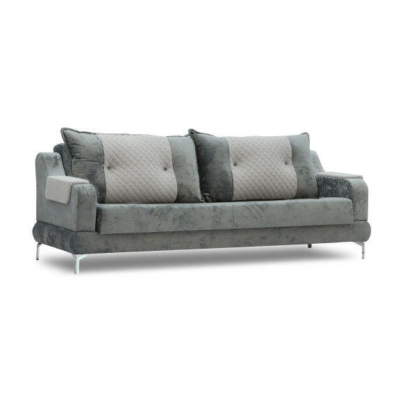 გარნიტური HOBEL OLIVIA 3+1+1 KAX 0419 METAL/GREY MONACO 14/GREY BUKLE 9 (4)