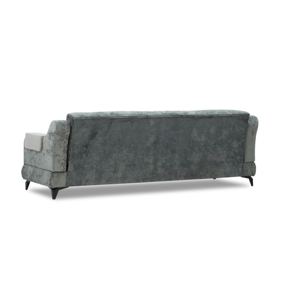 გარნიტური HOBEL OLIVIA 3+1+1 L38120/AB BLACK/GREY MONACO 14/GREY BUKLE 9 (4)