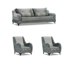 гарнитур HOBEL OLIVIA 3+1+1 L38120/AB BLACK/GREY MONACO 14/GREY BUKLE 9 (4)