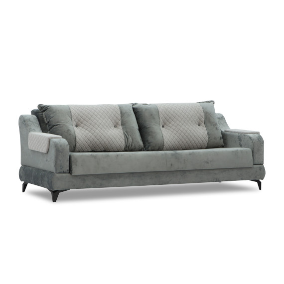 გარნიტური HOBEL OLIVIA 3+1+1 L38120/AB BLACK/GREY MONACO 14/GREY BUKLE 9 (4)