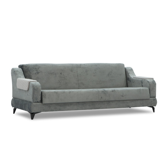 გარნიტური HOBEL OLIVIA 3+1+1 L38120/AB BLACK/GREY MONACO 14/GREY BUKLE 9 (4)