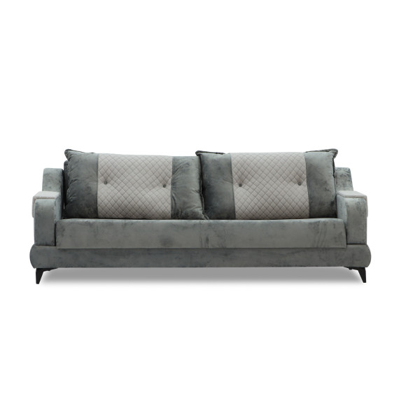 გარნიტური HOBEL OLIVIA 3+1+1 L38120/AB BLACK/GREY MONACO 14/GREY BUKLE 9 (4)