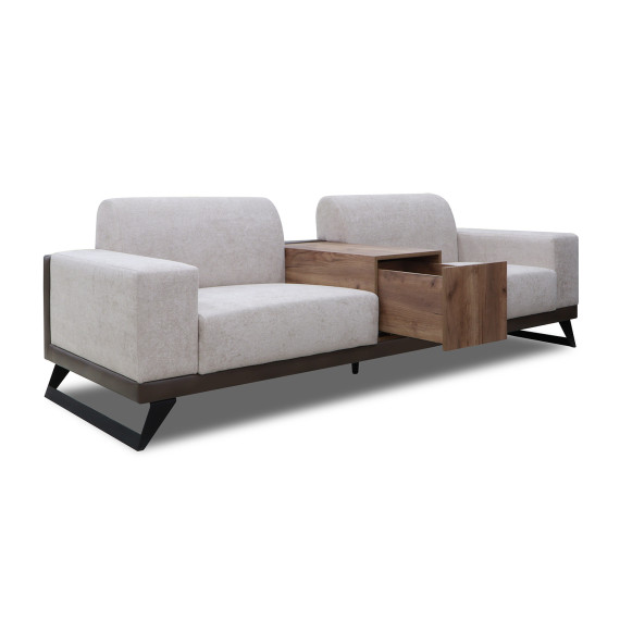 გარნიტური HOBEL RIO LUXE 3+2+1 DARK CAPPUCCINO PHANTOM 13/ CREAM BONCUK 4 (3)