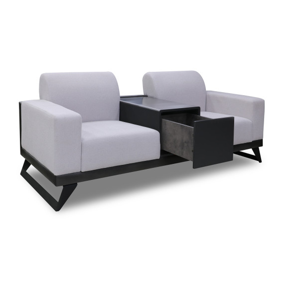 გარნიტური HOBEL RIO LUXE 3+2+1  DARK GREY PHANTOM 14/ LIGHT GREY BUKLE 8 (3)
