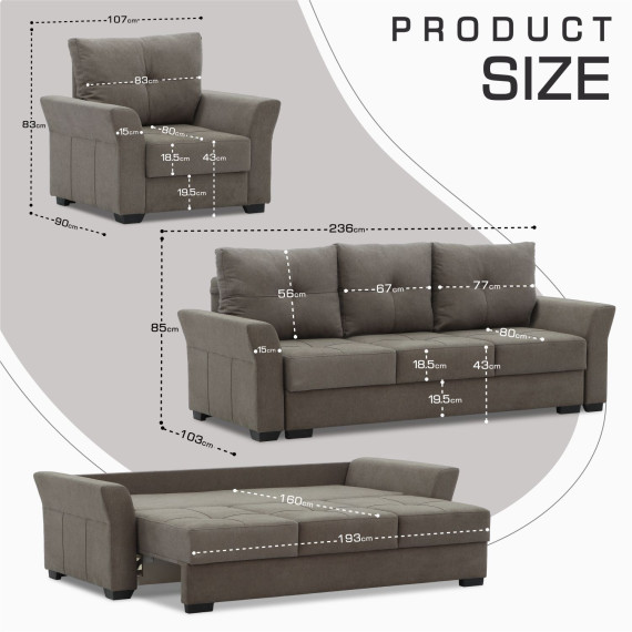 გარნიტური HOBEL TEXAS 3+1+1 BROWN SCANDI 6 (6)