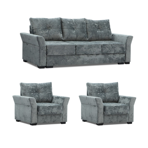 გარნიტური HOBEL TEXAS 3+1+1 D/P GREY MONACO 14 (6)