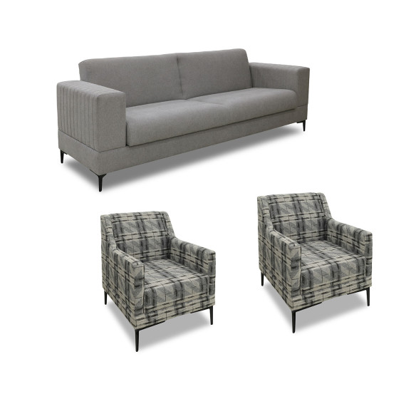 გარნიტური HOBEL GLORIA 3+1+1 GREY SCANDI 18/ BENORRY 1010 (3)