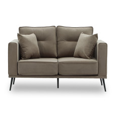 დივანი HOBEL ARMANDO 2 STR BLACK 20/ CAPPUCCINO LEONARDO 5 (1)