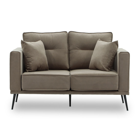 დივანი HOBEL ARMANDO 2 STR BLACK 20/ CAPPUCCINO LEONARDO 5 (1)